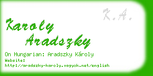 karoly aradszky business card
